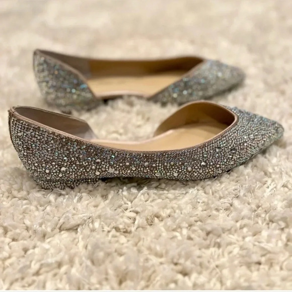 🆕 Betsey Johnson Remy Ballet Flat Rhinestones Slip on Pointed Toe Shoes Size 7 - Picture 4 of 16